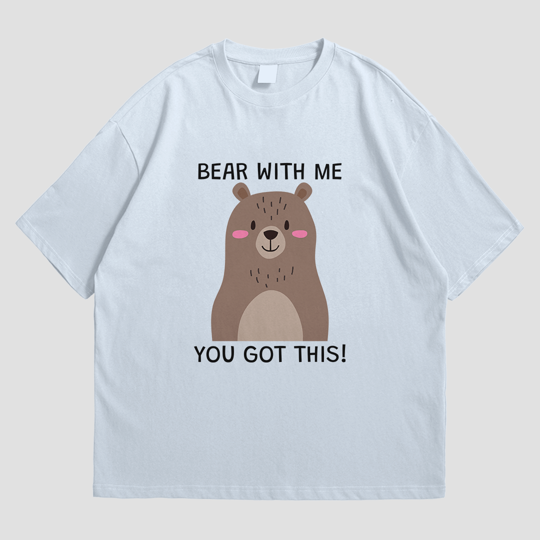 T-Shirt - Bear with Me - T-Shirt | Buy at Uni Wear - S Light Blue