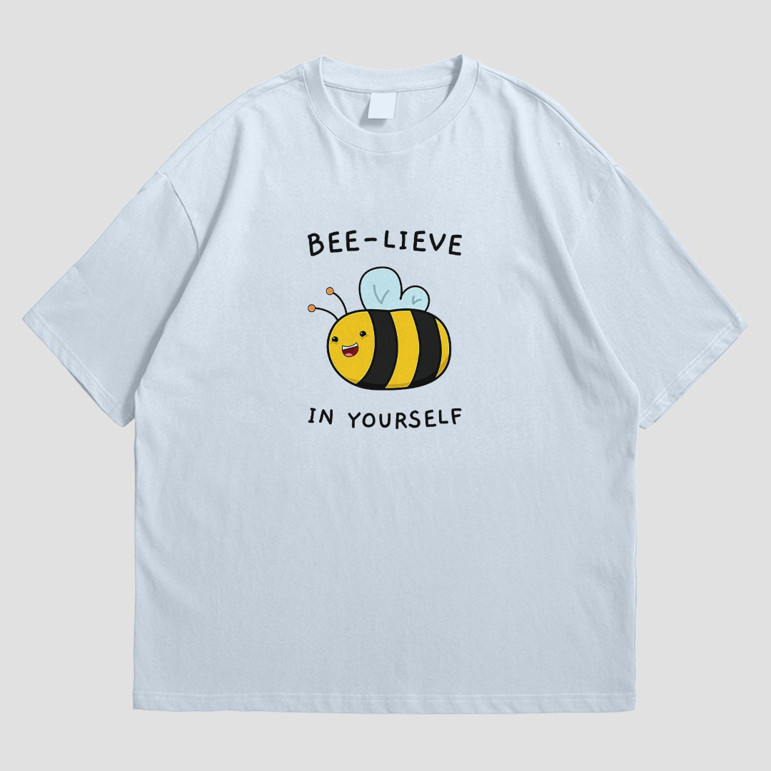 T-Shirt - Beelieve in Yourself - T-Shirt | Buy at Uni Wear - S Light Blue