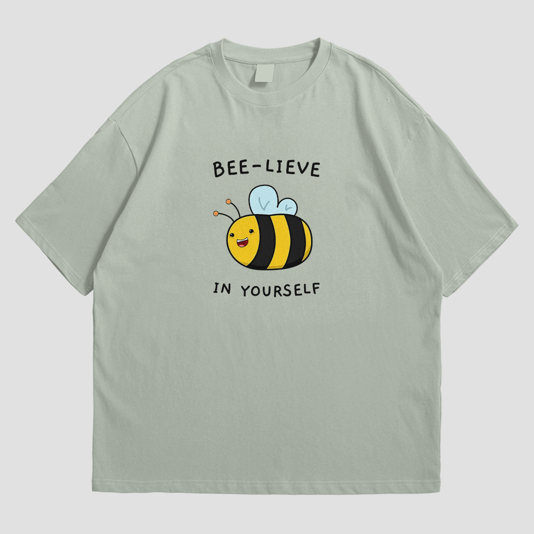 T-Shirt - Beelieve in Yourself - T-Shirt | Buy at Uni Wear - S Sage