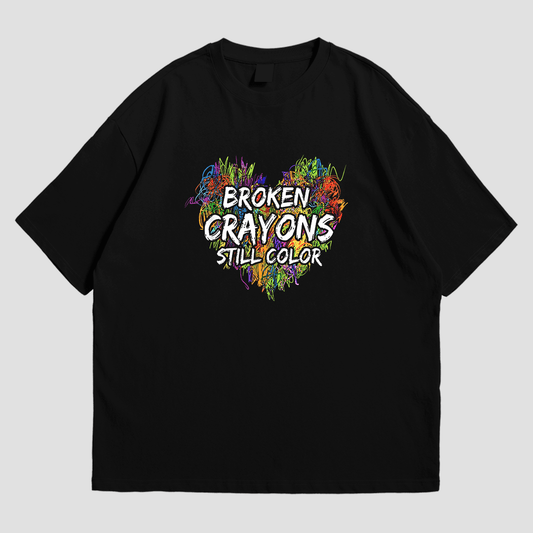 T-Shirt - Broken Crayons - T-Shirt | Buy at Uni Wear - XS Black