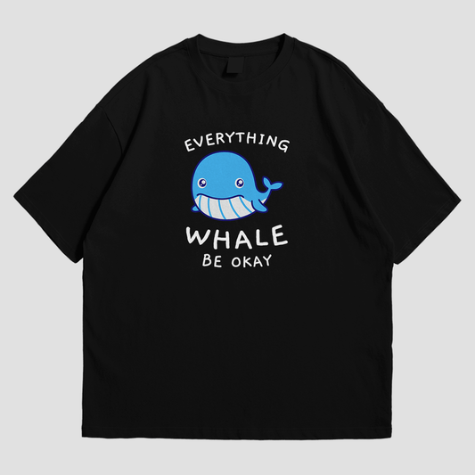 T-Shirt - Everything Whale Be Okay - T-Shirt | Buy at Uni Wear - XS Black