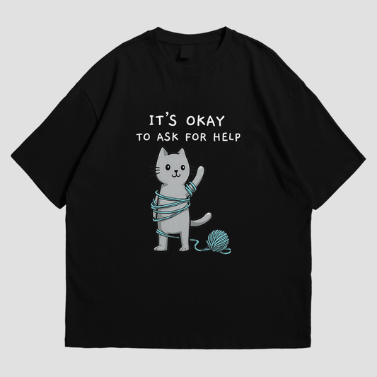 T-Shirt - It's Okay to Ask For Help - T-Shirt | Buy at Uni Wear - XS Black