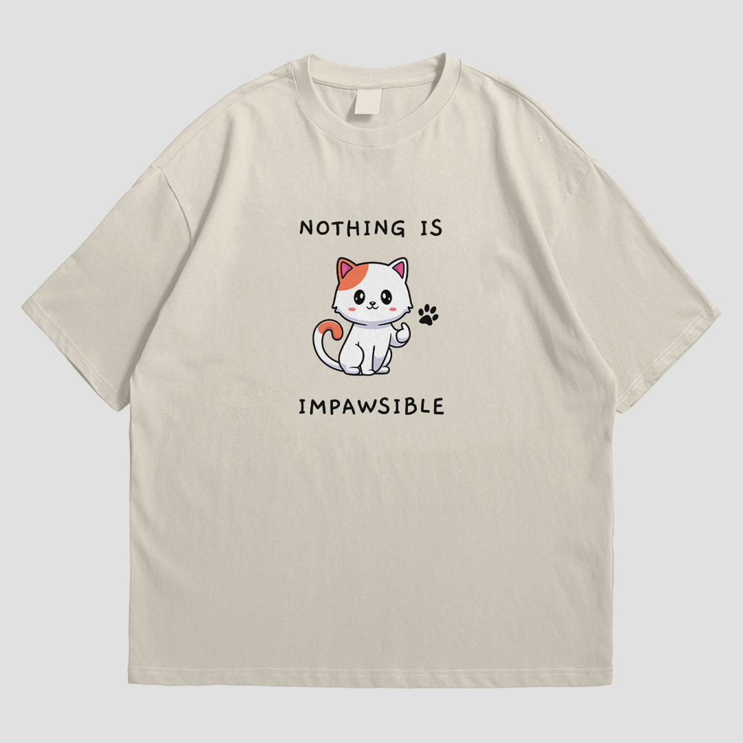 T-Shirt - Nothing is Impawsible - T-Shirt | Buy at Uni Wear - S Sand