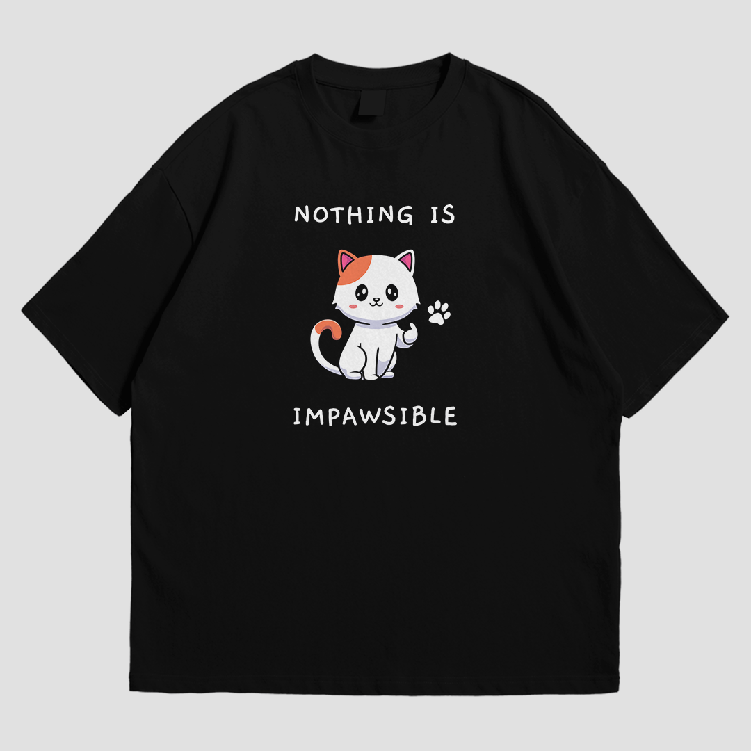 T-Shirt - Nothing is Impawsible - T-Shirt | Buy at Uni Wear - XS Black